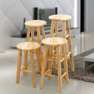 C triangle wooden chair pedal chair chair wood can sit bar high stool wooden chair high bench bench