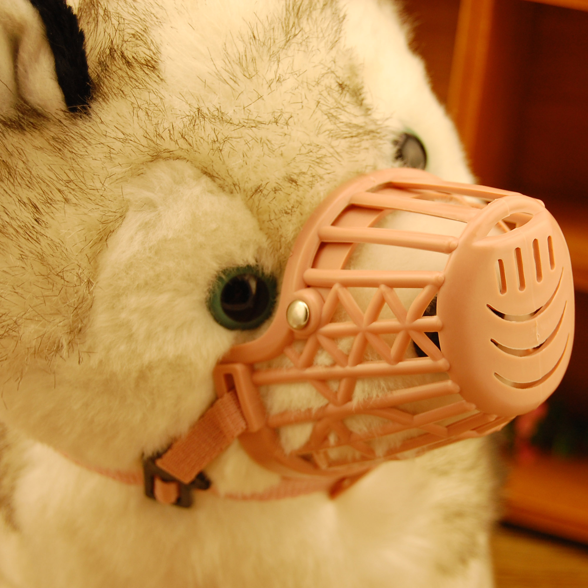 Good quality soft plastic pooch with mask dog mouth cover anti-mess called anti-mischial pet breathable protective sheath