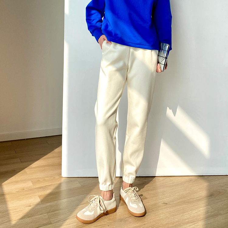 RJC Ruijin athflow Jane luxury r@w high-end white combed cotton spring and autumn white suit sweatpants sweater women
