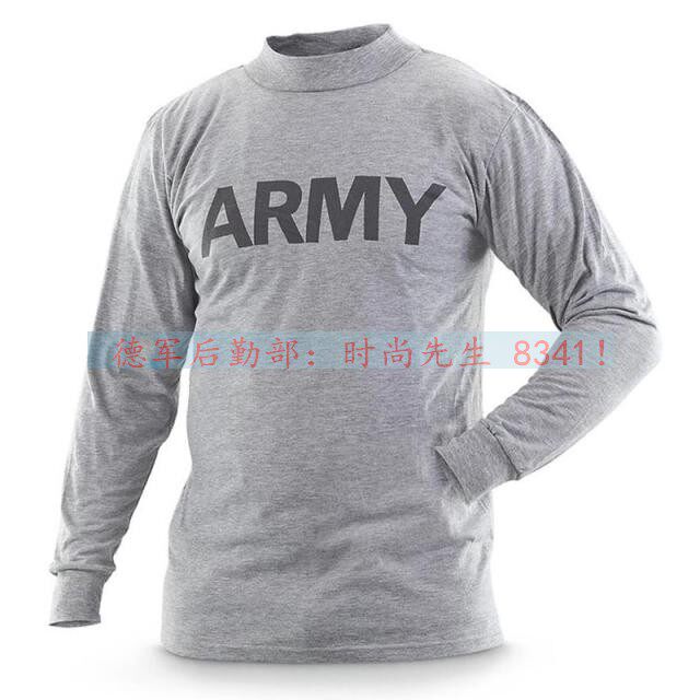 US version of ARMY Lu PT old physical fitness running fitness long-sleeved T-shirt gray with reflective night running to prevent cold
