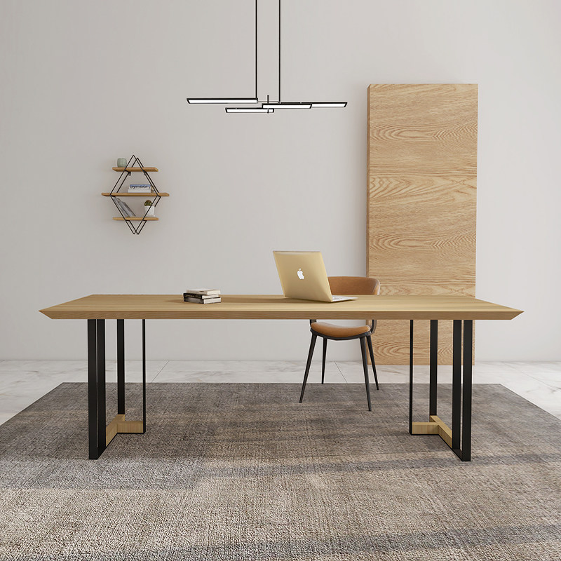 Extremely simple solid wood desk long table modern Nordic conference table computer desk desk negotiation desk work desk elegant luxury