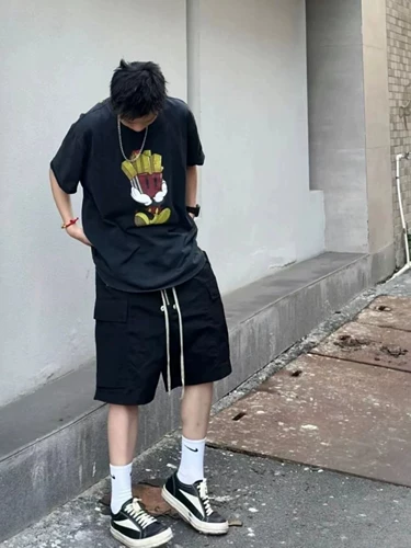 I795 RO стиль Bela, рабочая одежда на молнии и шнурке с несколькими карманами, шорты из чистого хлопка, свободные широкие летние, универсальные