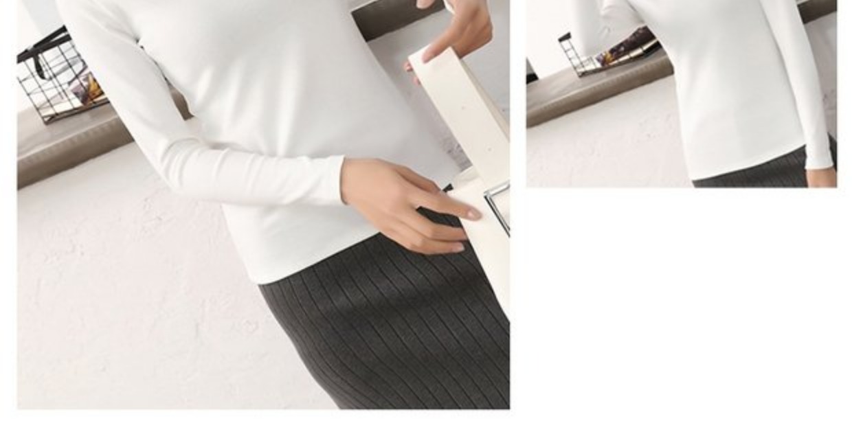 Cổ áo cao cổ áo sơ mi nữ tay dài thu đông 2018 mới dày nửa cao cổ áo bằng vải cotton chà nhám phiên bản Hàn Quốc của thủy triều hoang dã áo phông cao cấp