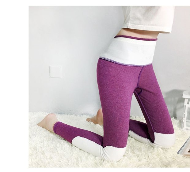 Quần mùa thu dày nữ mặc quần len cotton eo cộng với nhung cỡ lớn cotton cao eo cơ thể quần đơn mảnh quần ấm quần thun ôm