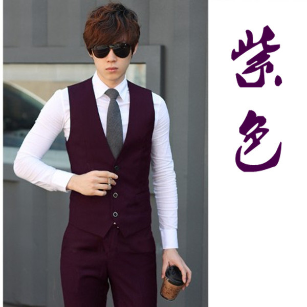 Bộ đồ mùa thu nam 2017 cho bộ ba bộ quần yếm Slim Hàn Quốc phù hợp với đại học chuyên nghiệp bộ vest nam