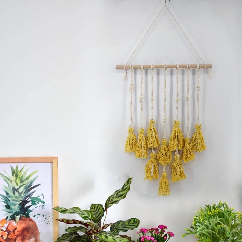 New Bắc Âu Đông Nam Á tường ảnh handmade bông sợi dây thừng dệt tấm thảm treo tường trang trí treo đa chức năng - Tapestry 	thảm dệt treo tường