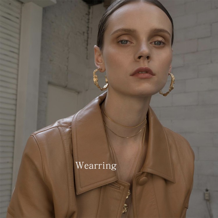 Korean designer large circle earrings retro European and American style lava gold-plated personality temperament exaggerated earrings net red