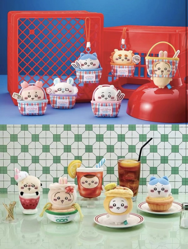 Hong Kong Genuine Limited Edition Chiikawa Red, White, and Blue Series Dim Sum Restaurant Tea Series Plush Pendant