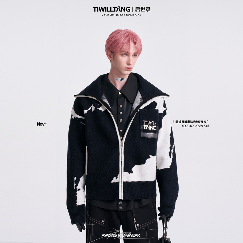 Tiwilltang's "Extreme Snowfall in the Extreme Realm" Jacquard Knit Cardigan Sweater Thick Jacket