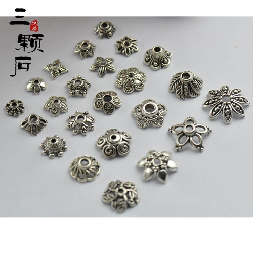 Кристаллические DIY Тибетские серебряные аксессуары Тибетские серебряные цветочные шляпы полуфабрикаты в качестве ювелирных аксессуаров для подвесных серьгов