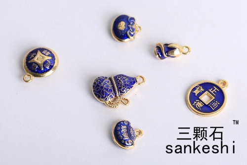 Сделай сам ювелирный материал тибетские серебряные аксессуары капают нефть Qingjin Blue Calamine Vocal Demon Delica Diamond Vait Diamond Penden