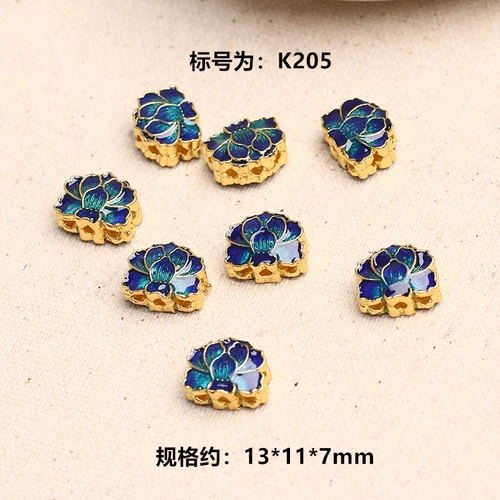 Медное золото -навязенное голубое синее лотос с бусинками DIY ручные материалы аксессуары аксессуаров