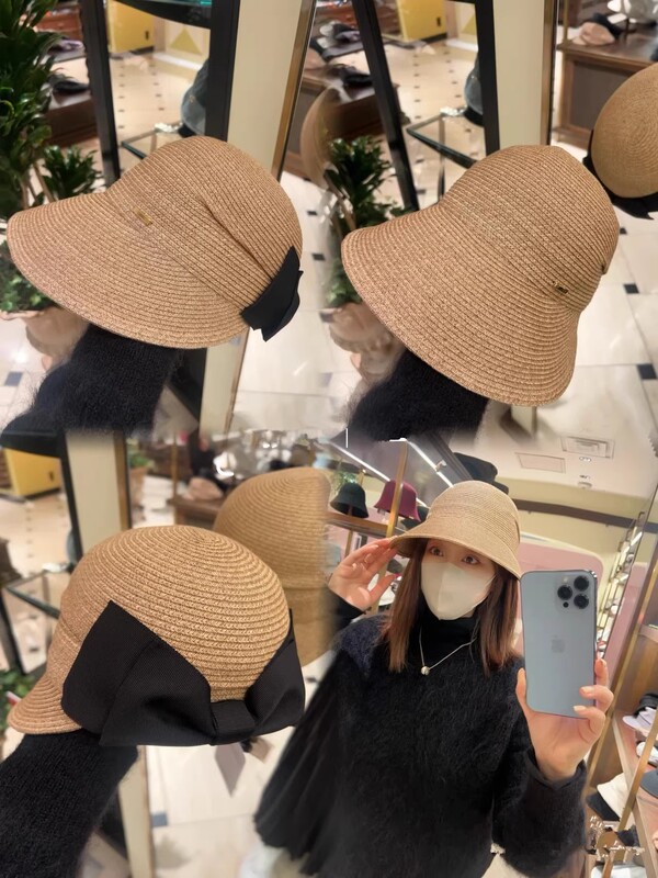 Japanese Single-Peak Ca4 Is Unparalleled in Beauty, Equestrian Hat, Straw Hat, Baseball Cap, Bowknot Sunshade, Gray Beach Hat