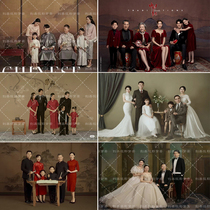 2023 new family portrait collection Spring Festival family of six parent-child background modern wedding dress family portrait photo cloth