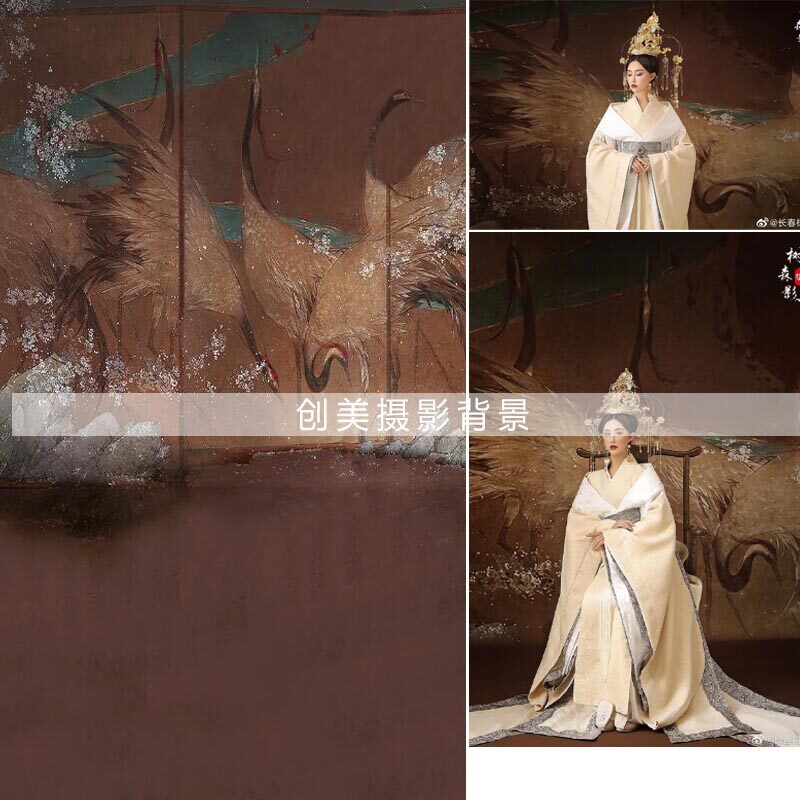Chuangmei ancient costume background photo studio ancient costume inkjet background ancient costume photo crane photo inkjet ancient costume background