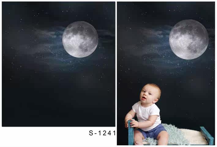 Neonatal BlueStarfish Photo Background Waterproof Soft Glue Photo Background Folding Full Moon Background S-1241