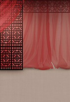 Plate woman costume background paper costume red ribbon curtain background red sexy costume background red leaf drunk