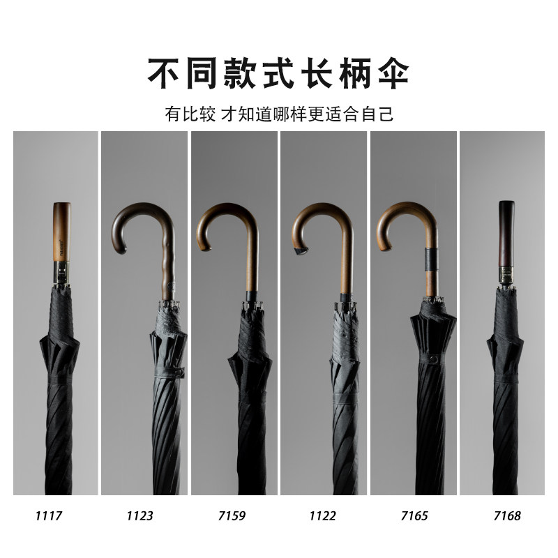 ☂️复古绅士必备!双人雨伞男商务英伦复古绅士长柄直杆伞木弯把抗风自动雨伞女黑色-伞-淘宝好物网