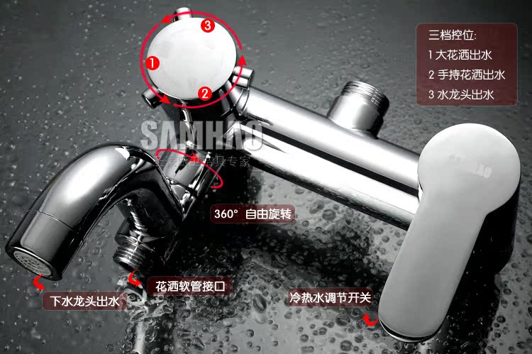 Shower Shower FULL COPPER BODY LIFT THREE-GEAR SHOWER VALVE SHOWER VALVE BATH VALVES BATHROOM TAP