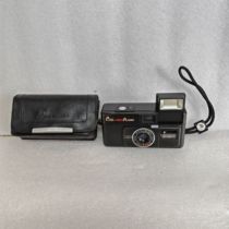 FUJICAF 450 type 110 film camera mini spy camera with original pure sheepskin case