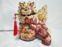 Japan Twin Fairy Kyushu Burned No. 12 porcelain lion colored ceramic sword lion artwork fittings nostalgic old objects
