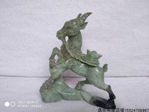 Early hand-carved emerald lucky sheep ornaments Jade Kistler handicrafts nostalgic collection second-hand old-fashioned objects