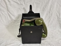 Early suitcase box handshake telephone collection of old-fashioned objects non-dial communication equipment