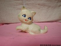 Old rubber cat toy rubber childrens toy collection of old-fashioned used objects with chirp