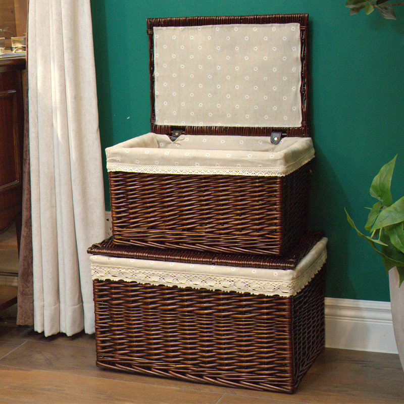 Containing Box Special rattan knitted covered containing box clothes containing basket toy containing finishing box bed bottom containing box