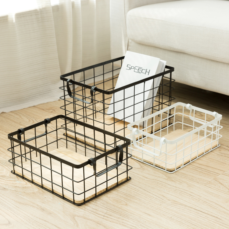 Nordic Ins Intake Basket Iron Art Desktop Containing box containing Divine Instrumental Bathroom Cosmetics Snacks Storage BASKET