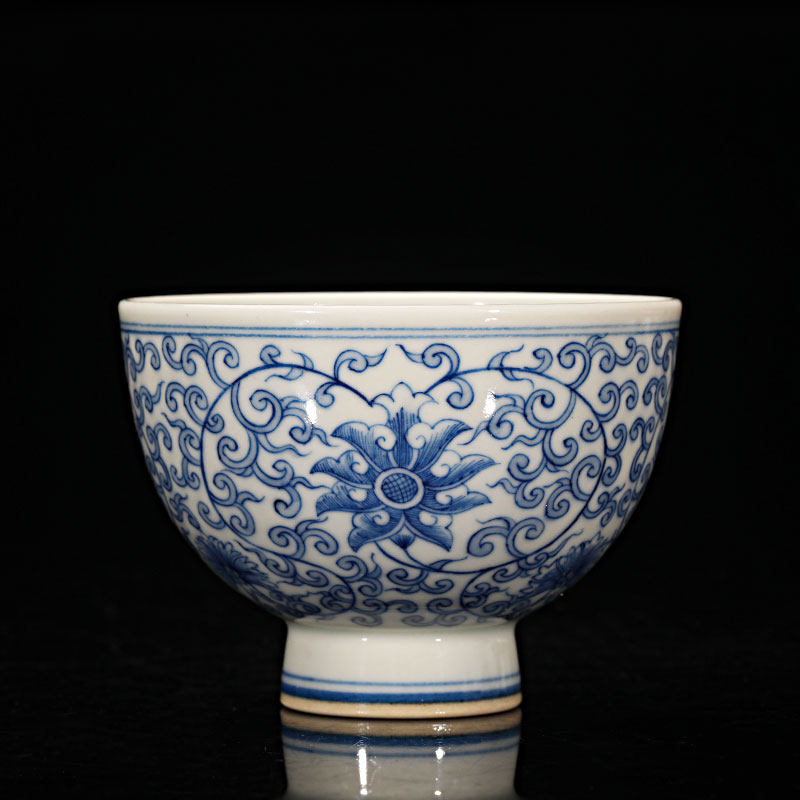 Jingdeg Town Hand Painting Blue - Painting Lotus Takao Cup Tea Cup Boutique Master Cup Kungfu Tea Tour