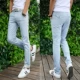 Quần jean nam thẳng nam Slim kinh doanh quần denim giản dị không co giãn thanh niên cotton và quần linen mỏng nam - Quần jean