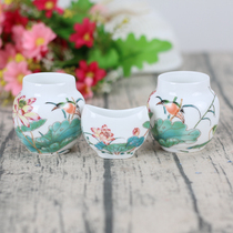 Thrush Hemp Hemp Hemp material hand-painted landscape bird food pot bird Cup bird bowl porcelain bowl Cup Jingdezhen bamboo bird cage accessories
