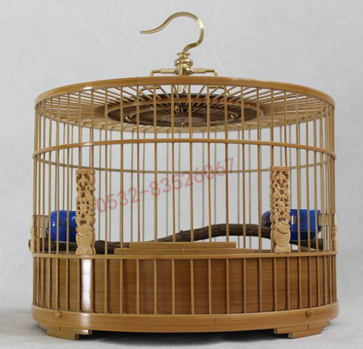 Boutique Handcrafted Small Number Bamboo Embroidered Eye Jade Bird Bezi India Small Bamboo Soybean Bird Cage Full Set Accessories