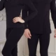 Bộ đồ lót cặp đôi Modal Qiuyi Nam Cặp đôi trung niên trở lên Màu rắn cổ cao Quần áo ấm Qiuku Slim - Phù hợp với nóng lên
