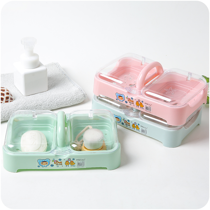 Usd 7 81 Double Cell Household Bathroom Soap Box With Lid Double Cell Household Bathroom Soap Box With Lid Laundry Drain Creative