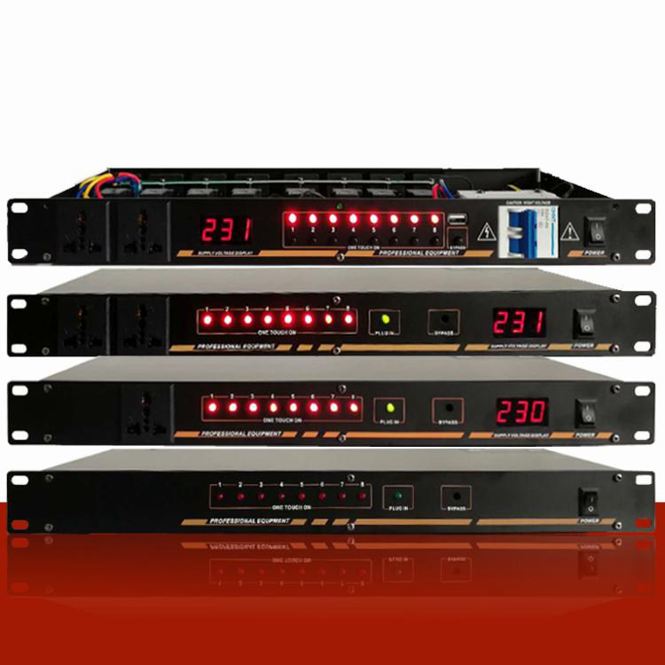 Socket Sequential switch sequencer 8 channels with voltage display filter Air switch automatic protection Eight channels