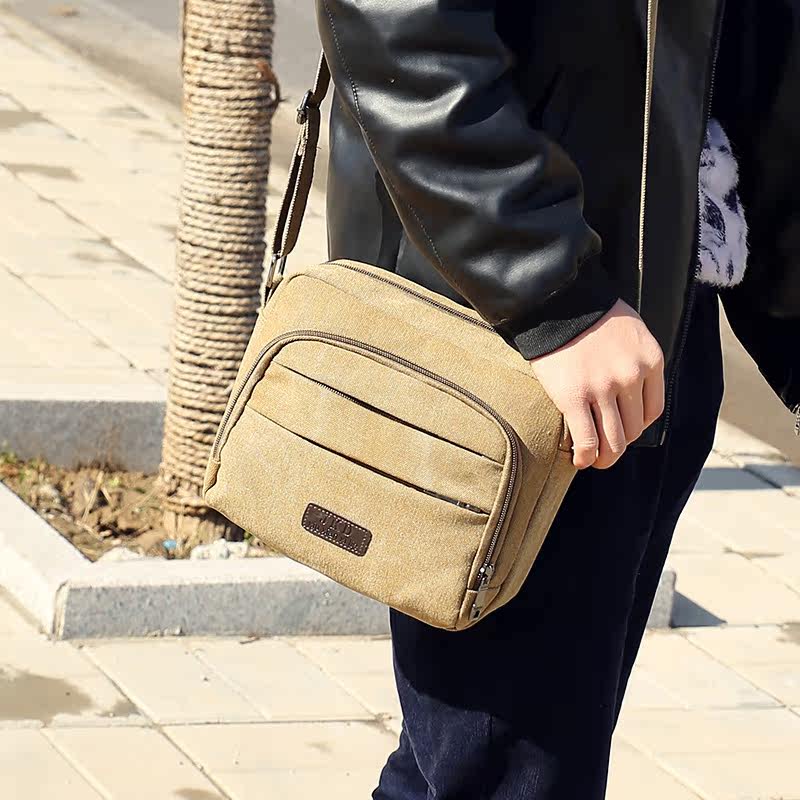 New men's business satchel Korean canvas small bag casual shoulder messenger bag fashion sports trendy outdoor backpack