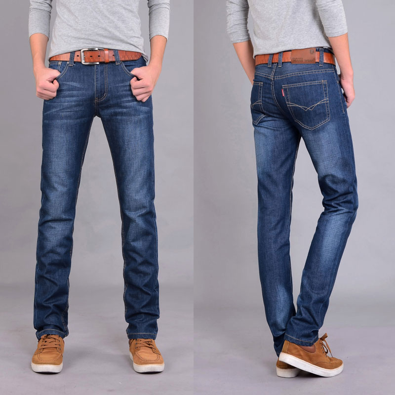 Mùa hè Tencel jeans nam lỏng thẳng kích thước lớn trẻ và vừa- kích thước siêu mỏng kinh doanh bình thường quần của nam giới thoáng khí