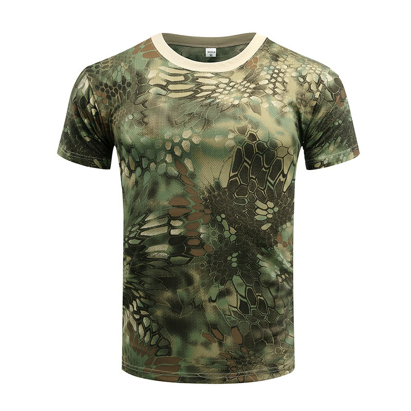 Special Soldier T-shirt Army Meme Tactical Short Sleeve Summer Speed Dry Round Collar Python Camouflak T-shirt Man sweat quick dry clothes