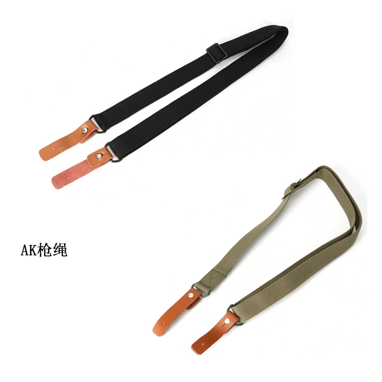 AK cowhide rope outdoor tactical double point rope absorbent bullet baby bag outdoor multi-functional security shoulder strap buckle belt rope