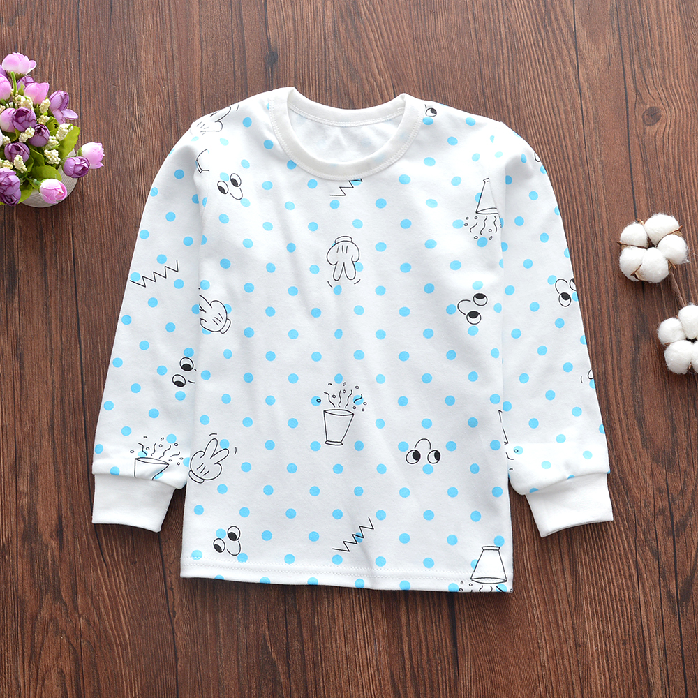 Childrens đồ lót ấm quần áo trẻ em cotton mùa thu chàng trai cô gái phía dưới một mảnh đồ ngủ đầu dài tay bông đơn mặc