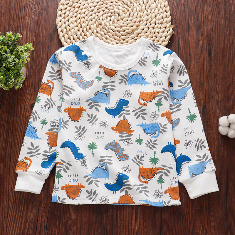 Childrens đồ lót ấm quần áo trẻ em cotton mùa thu chàng trai cô gái phía dưới một mảnh đồ ngủ đầu dài tay bông đơn mặc