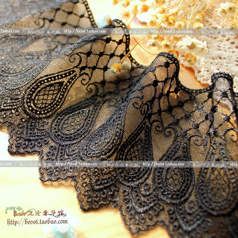 diy handmade lace 10cm pink white black Lolita clothing accessories sleeves and trouser legs widened