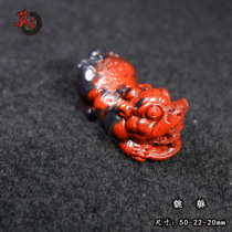 Guilin Chicken Blood Jade Leukyu Leopard Pendant Dry Kun Stock Black Bottom Red Pendants Handmade Engraving of Jade Pendant jade pendant