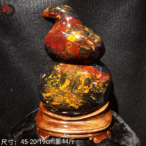 Guilin chicken blood jade chicken fat yellow gourd shaped ornaments pot (fu) living room entrance ornamental stone strange stone jade