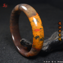 Guilin chicken blood jade chicken oil bracelet ice ink ink ink jade bracelet orphan natural jade diameter 64