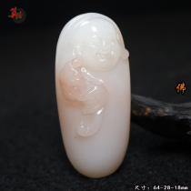 Guilin Chicken Blood Jade Big Belly Buddha Pendant Maitreya Buddha Ice Seed Red Pendant Orphan Raw Stone Pretty Color Pendant Imperial Concubine Material