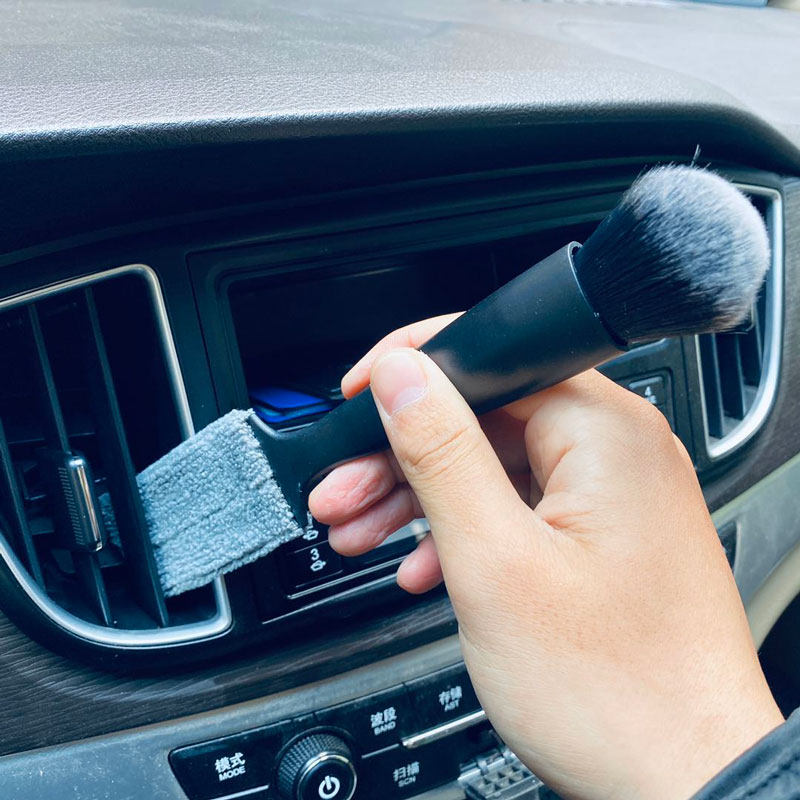 Car air conditioning outlet cleaning double head cleaning brush interior seam inner dust instrument guitar home side corner cleaning