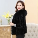 New Hained 2019 áo lông chồn ngắn nữ lông cáo lông cổ áo lông chồn với lông chồn - Faux Fur